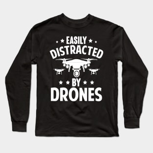 Easily Distracted By Drone Vintage Long Sleeve T-Shirt